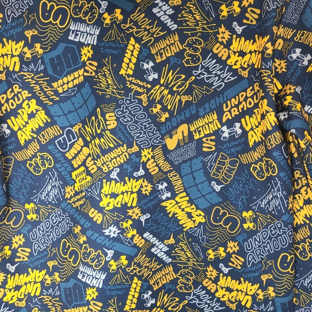 Under Armour Hoodie Youth XL Loose Blue Yellow Graphic Pullover EUC - Picture 4 of 5